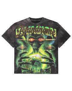 T-shirt pour homme de haute qualité 100% coton, col rond, grande taille, style hip-hop, anti-boulochage, 300g, logo imprimé sur le devant - Product Image 1