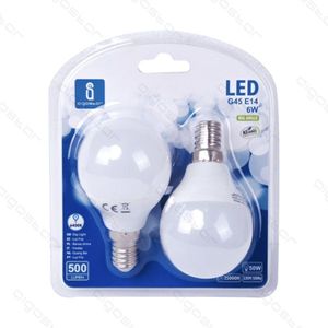 Bombilla LED A5 G45 6W E14 6400K Luz Blanca Fría, Paquete de 2 Piezas - Product Image 1