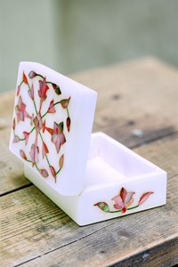 Caja de Lujo de Mármol con Incrustaciones de Madreperla – Caja Decorativa de Piedra para Almacenamiento de Joyas, Regalo, Venta al por Mayor, Exportación, Caja de Recuerdos - Product Image 2