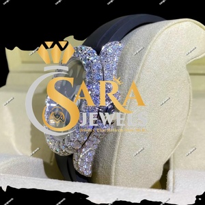 Reloj Automático de Diamante Moissanite Elegante de Excelente Calidad con Esfera de Números Arábigos para Hombre Disponible para Precio de Exportación - Product Image 1