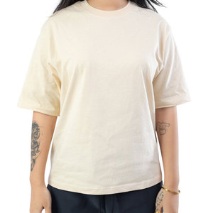เสื้อยืดคุณภาพพรีเมียม OEM ODM ขายส่ง ผ้าฝ้ายและโพลีเอสเตอร์ เสื้อยืดเปล่าทรงหลวมสำหรับผู้หญิง ไหล่ตก รุ่นซัมเมอร์ 2026 - Product Image 5