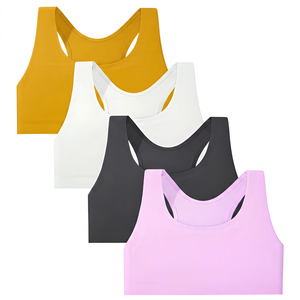 Soutien-gorge de sport pour femme, maintien moyen, respirant, couleur unie, pour yoga et fitness, disponible en bleu, blanc, noir, rose - Product Image 6