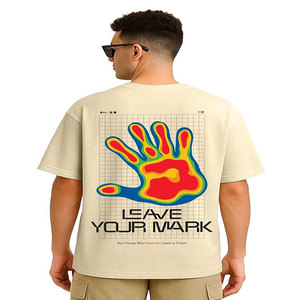 เสื้อยืดโอเวอร์ไซส์คุณภาพสูง ขายส่ง น้ำหนัก 240 กรัม ผ้าฝ้าย 100% สกรีนโลโก้ตามสั่ง แบบไหล่ตก สำหรับผู้ชาย - Product Image 4