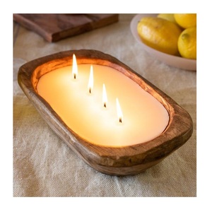 Recipiente de madera para velas, diseño personalizado, estilo veta de madera, para decoración del hogar. - Product Image 4