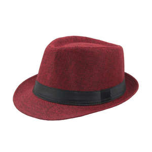Fashion Polyester Fedora <b>Hat</b> for Women <b>Men</b> Classic Character Casual Flat <b>Wide</b> <b>Brim</b> Jazz Cap - Product Image 1