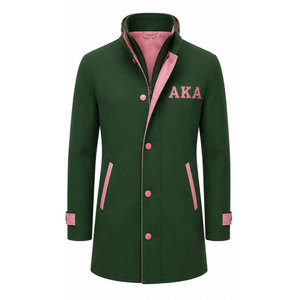 Alfa Griega Personalizada |   Ropa de la Hermandad AKA, Chaqueta de Plumón Plegable Bordada para Mujer, Blazer, Abrigo Largo de Punto - Product Image 2