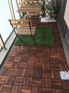Dalles de terrasse en bois d'acacia à emboîtement, installation facile, revêtement de sol extérieur pour patio - Product Image 5