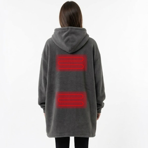 OEM Machine Washable Wearable Electric Heated TV Blanket Oversized Heated Hoodie with 3 <b>Heating</b> Levels For Home Office - Product Image 2