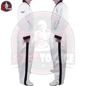 Uniforme de Karate y Freestyle Blanco con Negro, Duradero, de la Más Alta Calidad, Uniforme de Kickboxing Freestyle Más Vendido - Product Image 4