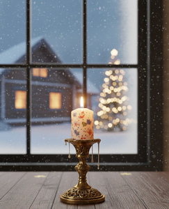 Celebre la Magia de la Alegría en esta Temporada Festiva: Encantadora Vela Decorativa de Parafina para Navidad (3x3 Pulgadas), Hecha a Mano, Pedido al por Mayor - Product Image 3