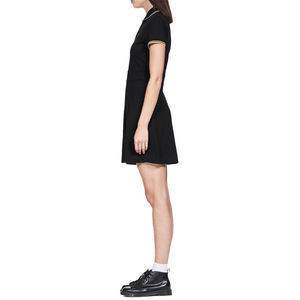 Vintage French Style 2025 Lady Polo Collar Short Sleeve Pleated Hem Wear Women A-line Solid Knit <b>Mini</b> - Product Image 1