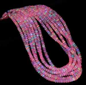 Cuentas facetadas de ópalo rosa etíope natural para la fabricación de joyas, proveedor mayorista, venta al por mayor, comercio global B2B, piedras preciosas - Product Image 2