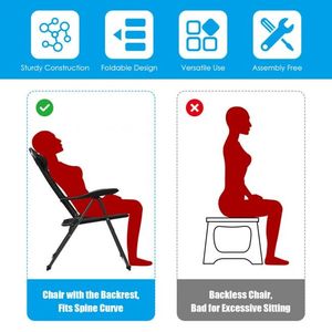 Set di 2 Sedie Reclinabili Pieghevoli Regolabili per Patio o Campeggio, Schienale a 7 Livelli con Seduta Confortevole - Product Image 5