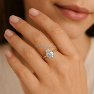 14K Solid Gold VVS Moissanite Oval Cut Solitaire Engagement <b>Ring</b> with IGI Certification for Wedding & Party Occasions Women <b>Men</b> - Product Image 2