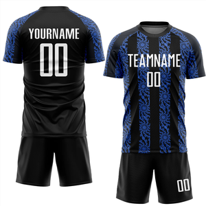 Ensemble de maillots de football personnalisés sublimés pour hommes, noir et rouge rayé, manches courtes, respirant, coupe athlétique, toutes saisons, uniforme d'équipe - Product Image 4