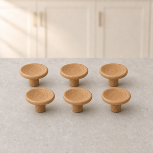 Wooden Round <b>Cabinet</b> Knobs Scandinavian Design Solid Wood Kitchen <b>Cabinet</b> Pulls Durable Furniture Handle Solid Wood Knob - Product Image 1