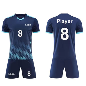 เสื้อฟุตบอลฤดูหนาวสำหรับผู้ชาย พิมพ์ลายด้านหน้า ระบายอากาศได้ดี คอวี แขนสั้น เสื้อฝึกซ้อมฟุตบอล ปรับแต่งชื่อทีมได้ - Product Image 6