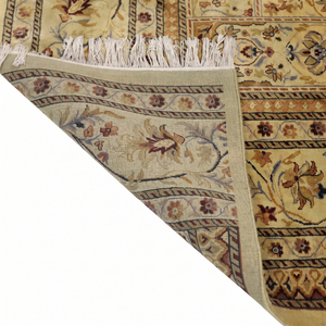 Tapis en mosaïque de galets organiques beige doré, tapis moderne en laine tufté à la main, franges, écologique, antidérapant pour salon, chambre à coucher - Product Image 5