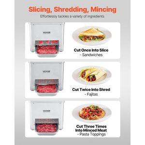 Máquina Cortadora de Carne Comercial, Eléctrica de 550W, Rebanadora de Carne de Acero Inoxidable, 350 Lb/h, Grosor de 3.5 mm - Product Image 2