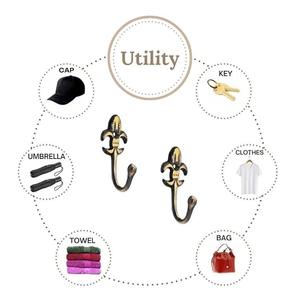 Crochets muraux doubles en métal minimalistes modernes, robustes, pour chambre à coucher, salle de bain, garage - Product Image 4