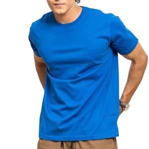 Vente en gros de t-shirts pour hommes en coton 100% uni, logo personnalisé, col rond, manches courtes, couleur unie, t-shirt surdimensionné, OEM - Product Image 4