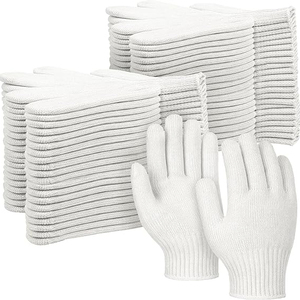 Plain Dyed Knitted Fabric Made Machine Knitted Cotton Liner <b>Gloves</b> Washable Stretchable Safety <b>Glove</b> & Mitts Custom - Product Image 1