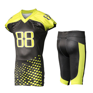 Maillot de football américain personnalisé imprimé 88 noir jaune sans manches col en V anti-humidité ajusté uniforme pour homme adulte - Product Image 1