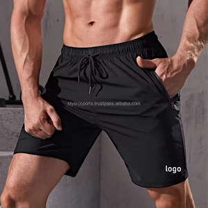 Séchage rapide entraînement Jogging Gym Nylon Shorts hommes Fitness Sport taille élastique solide hommes court athlétique hommes Shorts de course - Product Image 6