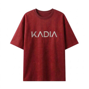 เสื้อยืดผู้ชายสั่งทำขายส่ง ทรงโอเวอร์ไซส์ สีพื้น พร้อมโลโก้แบรนด์ แขนสั้น ผ้าฝ้าย 100% ระบายอากาศได้ดี เสื้อยืดลำลอง - Product Image 1