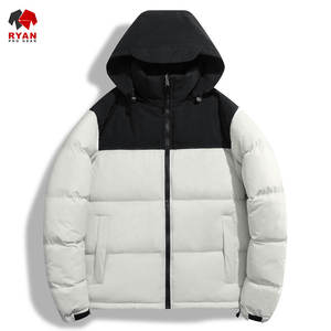 Custom Design Puffer Jacket for <b>Men</b> Stand Collar Zipper Closure Breathable Fabric with Customized Logo - Product Image 3