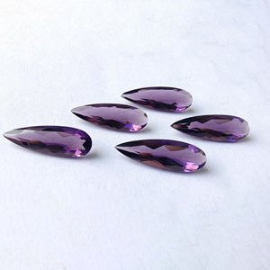 พลอยแอมะทิสต์ทรงหยดน้ำเจียระไนแบบธรรมชาติ |   หินสีม่วงแบบเม็ดสำหรับทำเครื่องประดับ - Product Image 5