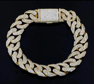 Bracelet Hip Hop pour Homme en Moissanite Effet Givré, Style Urbain, Argent, Diamant Moissanite, Prix Usine - Product Image 2