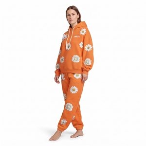 Conjunto de Sudadera con Capucha y Pantalones Jogger para Mujer, Estampado Floral, Hombros Caídos, Corte Holgado, con Cordón, Ropa de Invierno, Venta al por Mayor - Product Image 3