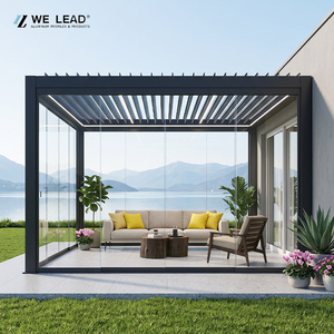 WE LEAD Aluminium Pergola Modern Rectangular Outdoor Garden Structure Black Powder Coated <b>Frame</b> Weather Resistant - Product Image 2