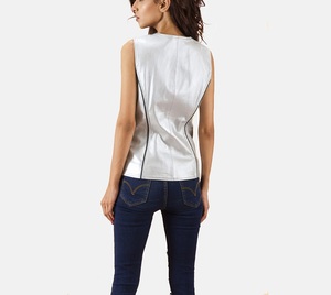 Chaleco de Motocicleta para Mujer, 100% Poliéster, Cálido para Invierno, Estilo Casual, Sin Mangas, Cuello en V, Cierre de Cremallera, Impermeable - Product Image 6
