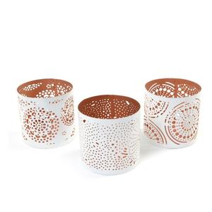 Nouvel Arrivage : Ensemble de 3 Bougeoirs en Fer Gravé et Découpé, Noir et Or, Décoration d'Intérieur, Noël, Taille et Forme Personnalisables - Product Image 1