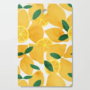 Tabla de Cortar de Madera Ecológica de Lujo Moderna con Diseño de Limón, Duradera, para Uso Diario en la Cocina - Product Image 1