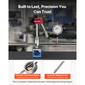 Indicador de Precisión de 0.001 Pulgadas con Base Magnética Flexible, Rango de 0-1 Pulgada, Brazo Largo Ajustable - Product Image 3
