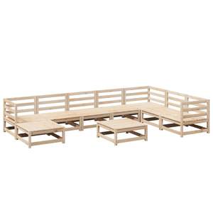 Conjunto de Sofás Modulares Grandes para Jardín, Madera de Pino Sólida Natural, Muebles de Exterior de Primera Calidad - Product Image 2