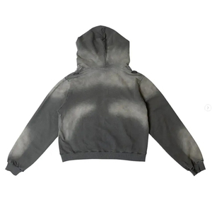 Vente en gros de sweats à capuche streetwear unis pour hommes, effet délavé soleil, en polyester épais, avec logo personnalisé, en promotion - Product Image 1