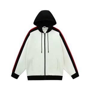 Sweat-shirt tendance haut de gamme 330G pour homme, printemps-automne, imprimé léopard, polyester/coton, décontracté, nouveau, avec cordon de serrage et capuche contrastée - Product Image 5