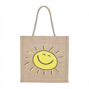 Bolsa de Mano Simple y Elegante de Lona de Algodón con Asa de Cuerda, Reutilizable, Multiusos, para Compras, Almuerzo y Uso Diario - Product Image 1