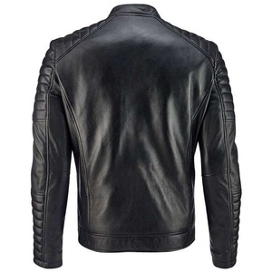 แจ็คเก็ตหนังทรงบอมเบอร์ขอบเย็บลายควิลท์ - Product Image 2