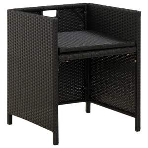 Set di 4 Sedie da Giardino in Rattan PE Nero Design Standard - Product Image 6