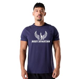 T-shirt de sport pour homme, violet foncé, coton premium, col rond, entraînement, fitness, vêtements de sport décontractés, haut tendance - Product Image 1