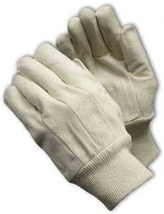 Gants de travail en toile de coton pour hommes de qualité supérieure avec manchette tricotée à pouce volanté, couleur naturelle, usage général, sécurité pour le soudage - Product Image 4