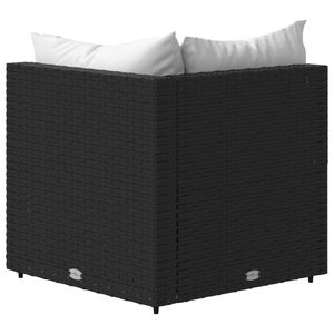 โซฟาหวายสังเคราะห์สีดำสำหรับมุมลานบ้าน ชุดโซฟาสวนแบบโมดูลาร์มาตรฐาน - Product Image 6