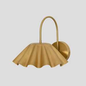 Applique murale moderne en laiton avec abat-jour cannelé, luminaire d'intérieur, décoration de chambre - Product Image 2
