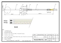 Sensor térmico PT1000 Clase B, tubo de fibra de vidrio RTD SUS304, cable de mica de 4 núcleos