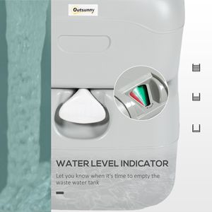 Toilette de camping portable de 5,8 gallons avec indicateur de niveau et pompe anti-fuite pour camping-car, randonnée, bateau - Conception en plastique durable - Product Image 5